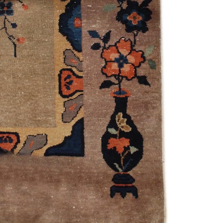 20th Century Chinese Art Deco Peacock Carpet For Sale