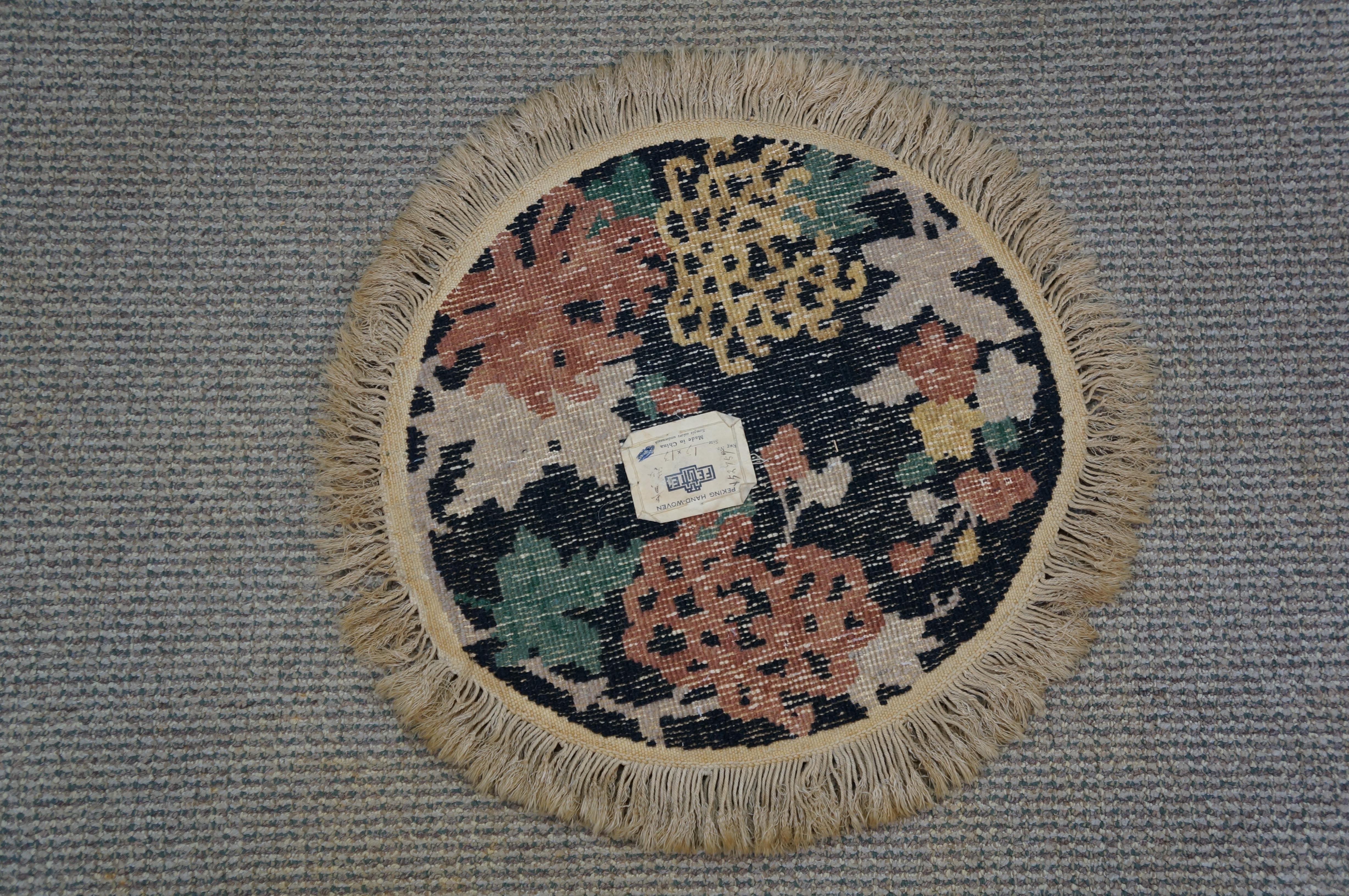 Tapis chinois Art Déco Pékin Fette tissé à la main floral chrysanthème Tapis Mat 20