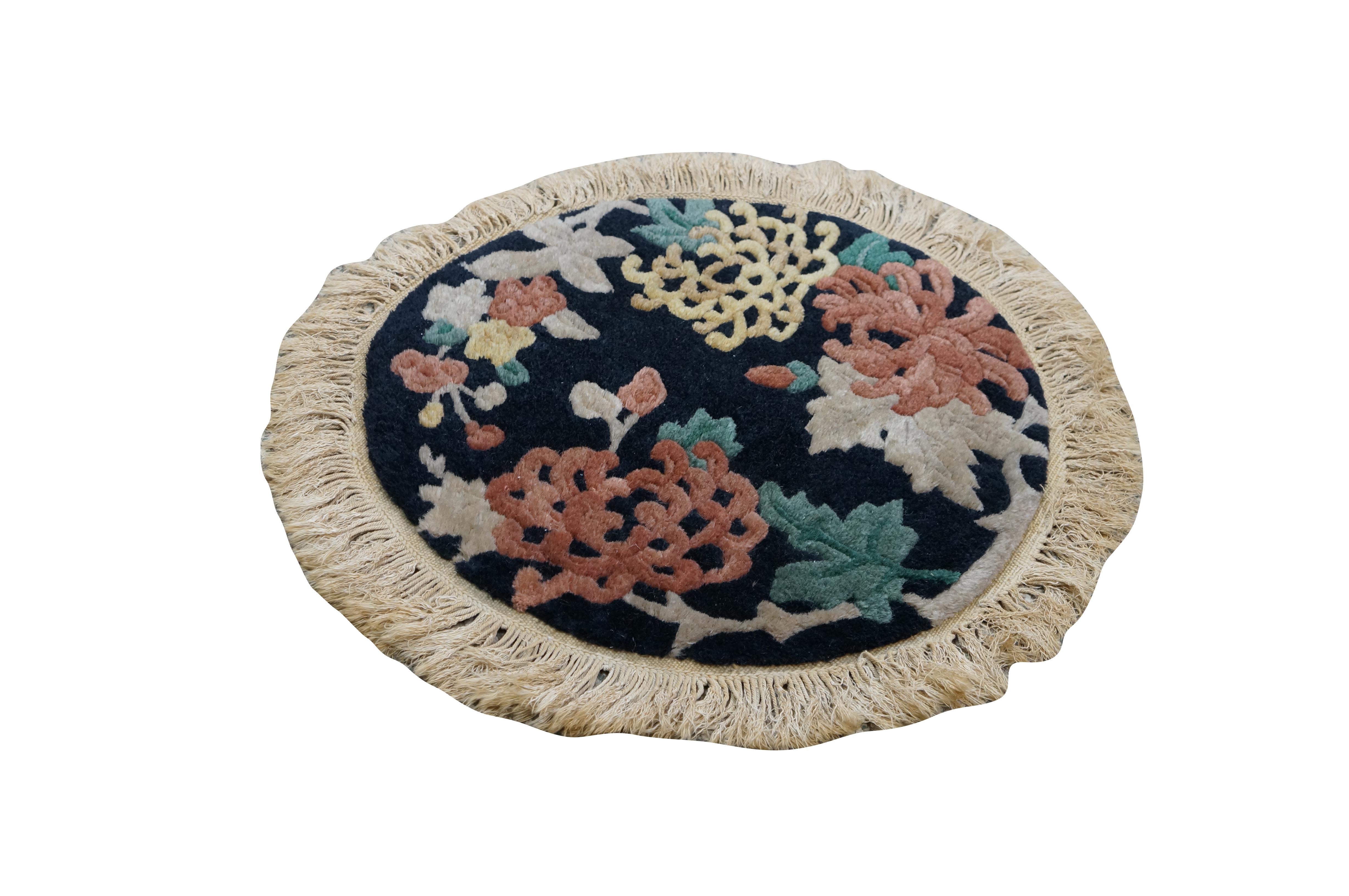 Art déco Tapis chinois Art Déco Pékin Fette tissé à la main floral chrysanthème Tapis Mat 20