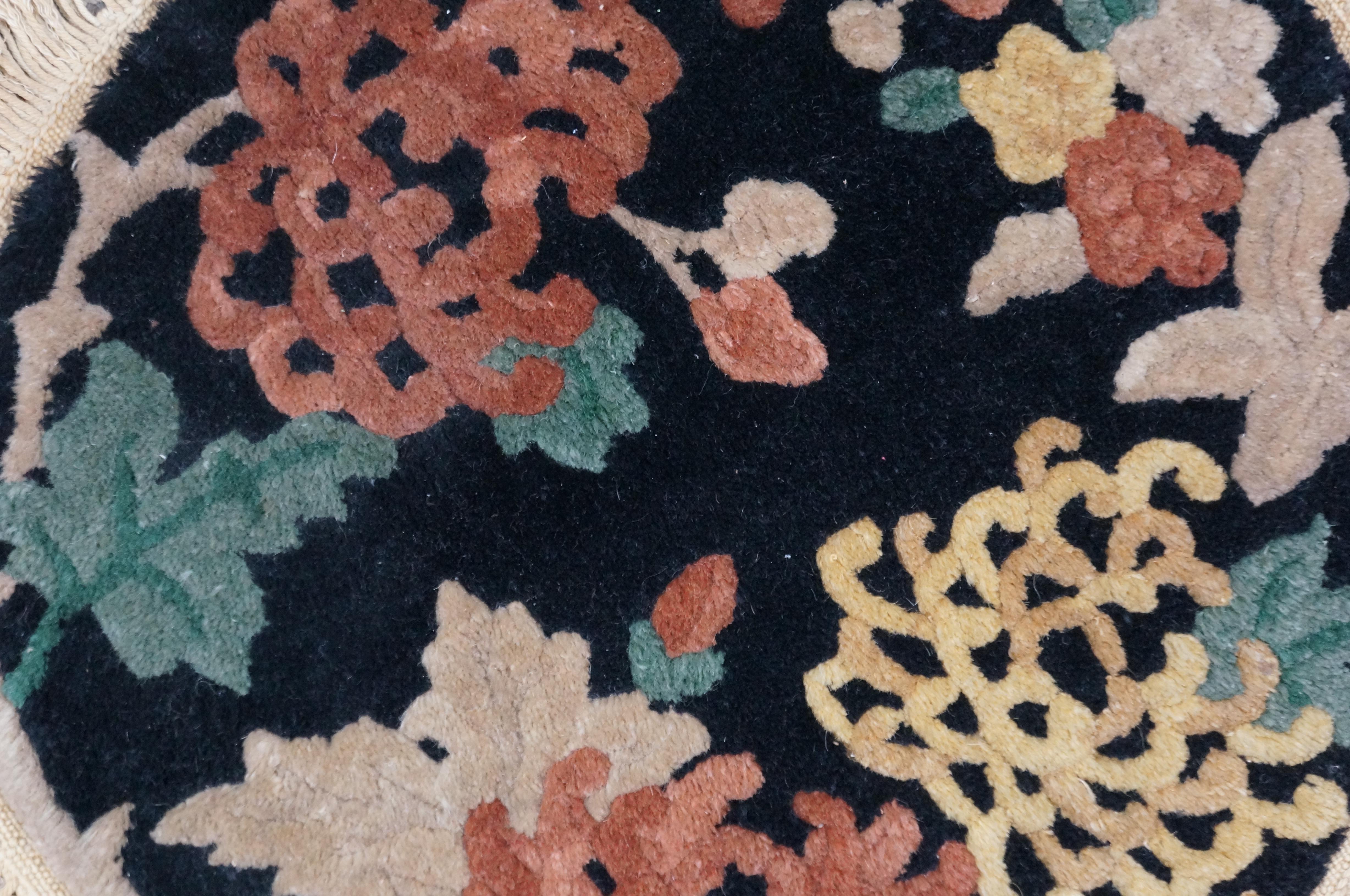 Chinois Tapis chinois Art Déco Pékin Fette tissé à la main floral chrysanthème Tapis Mat 20