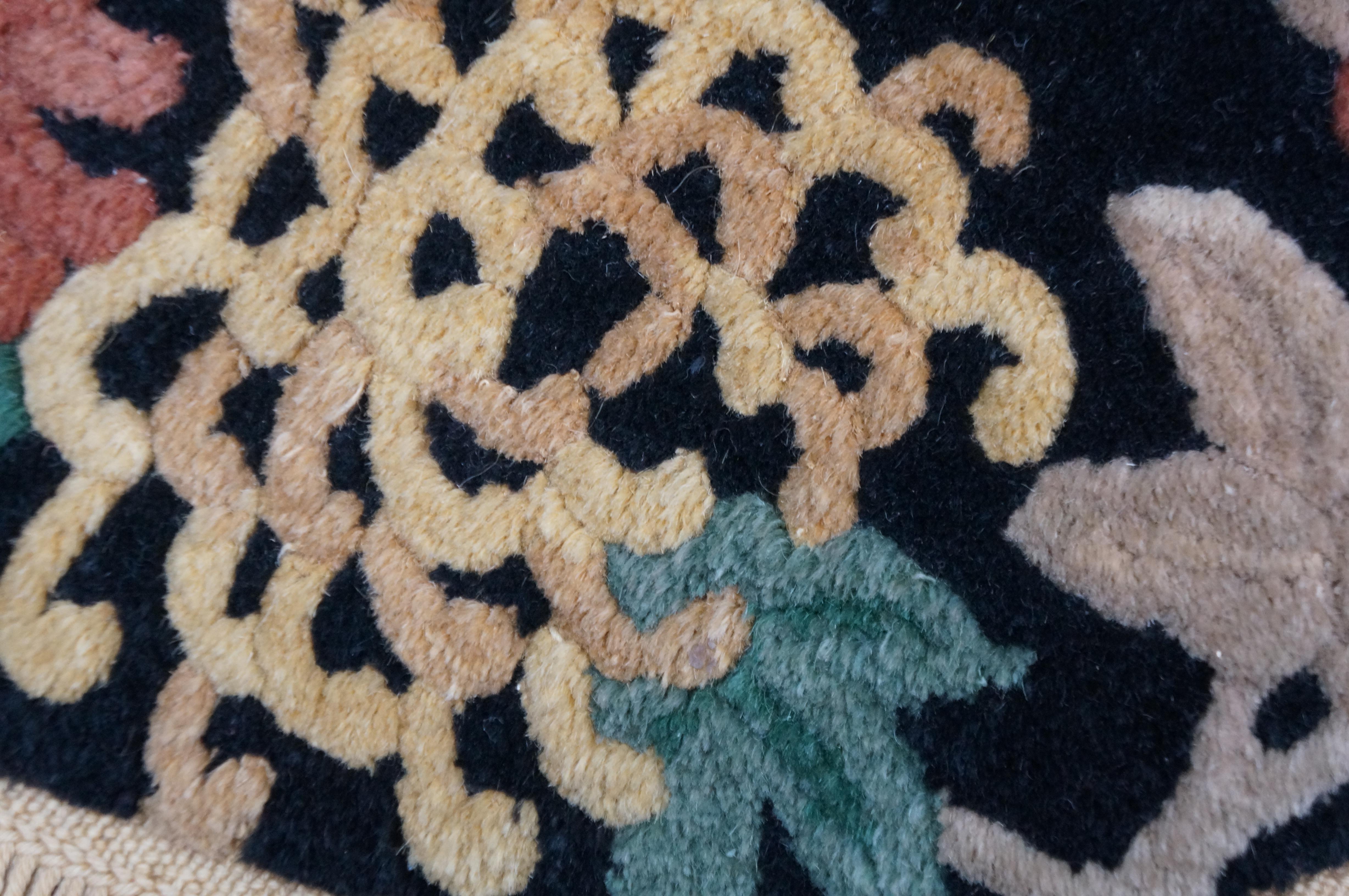 Laine Tapis chinois Art Déco Pékin Fette tissé à la main floral chrysanthème Tapis Mat 20