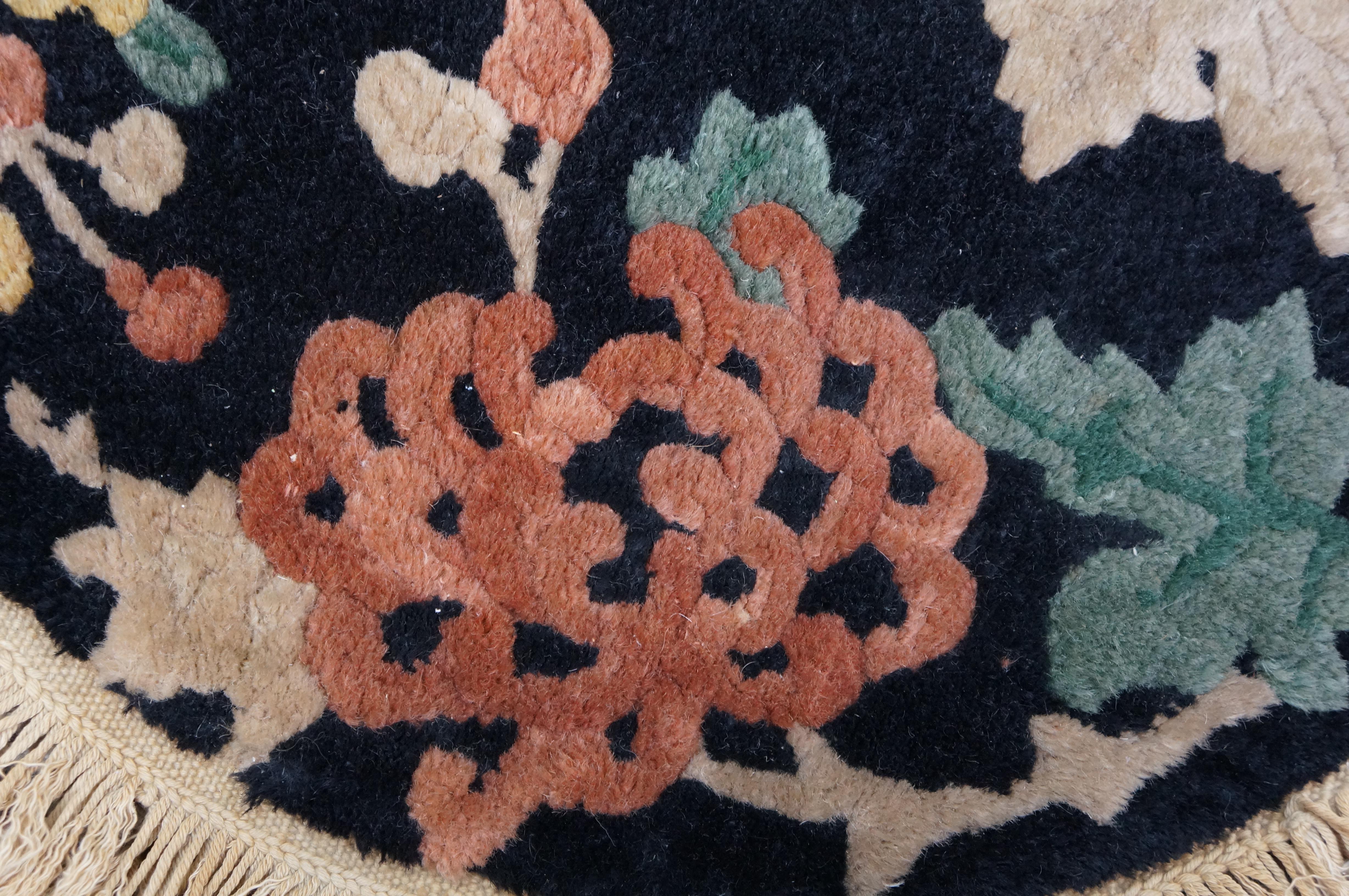 Tapis chinois Art Déco Pékin Fette tissé à la main floral chrysanthème Tapis Mat 20