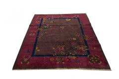 Chinese Art Deco Purple Area Rug