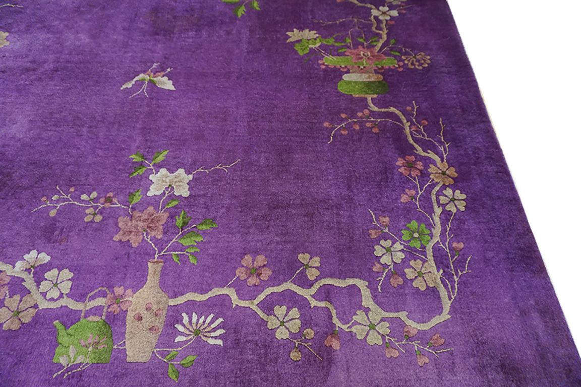 Alfombra Art Decó china 2,8 m x 3,8 m Chino en venta