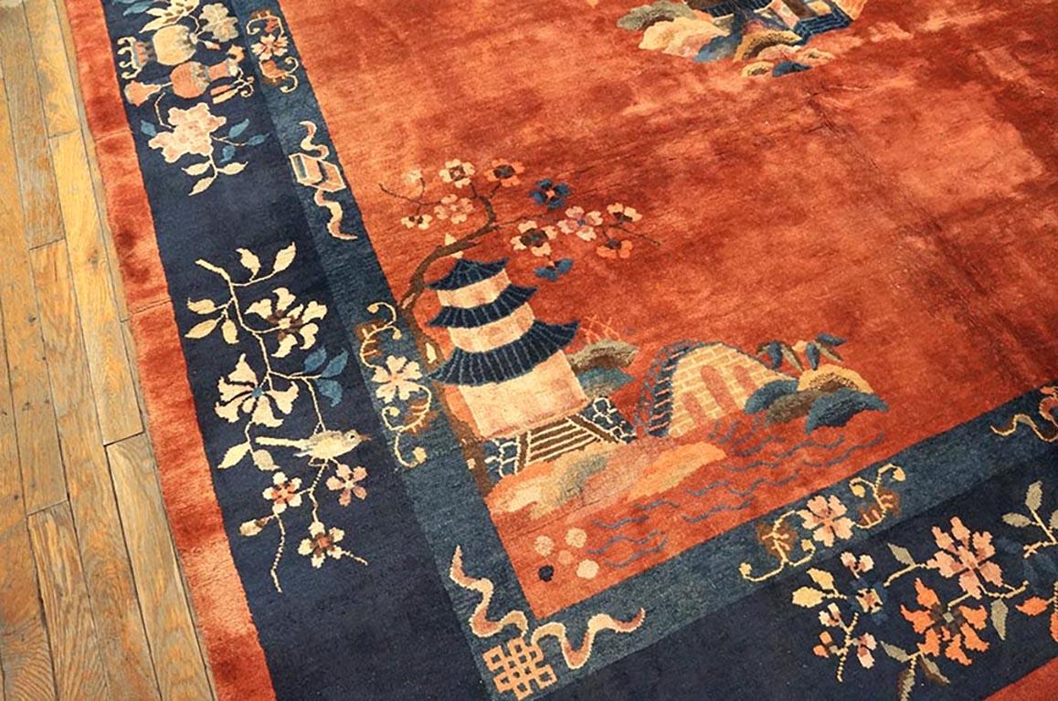 Wool 1920s Chinese Art Deco Carpet  ( 8' x 9'6