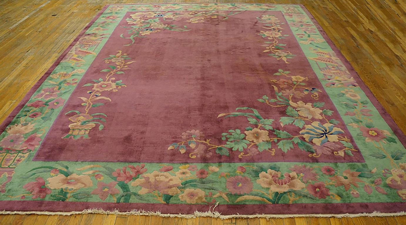 Wool Chinese, Art Deco Rug For Sale