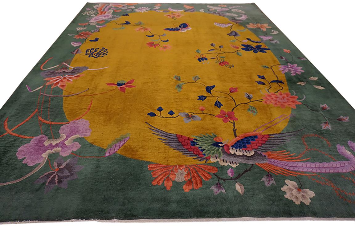 Tappeto cinese Art Deco degli anni '20 
9' x 11' 6