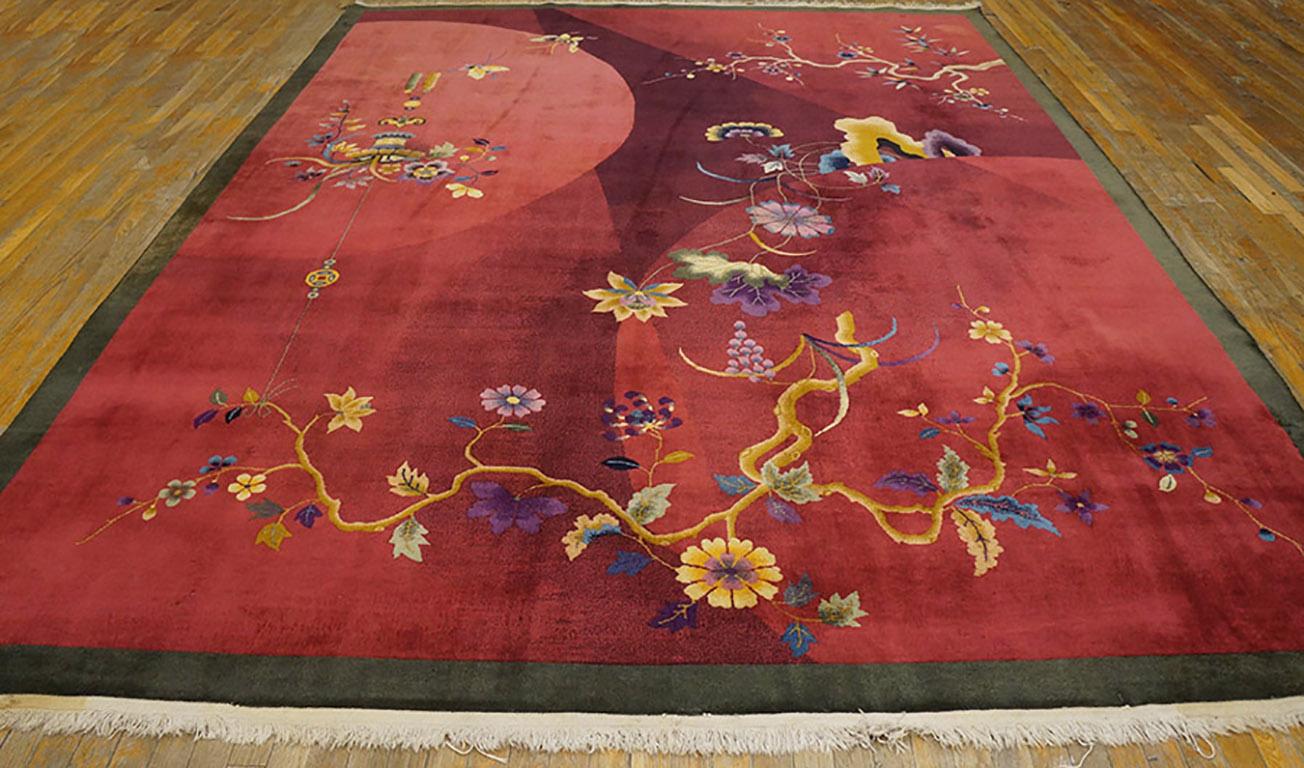 1920s Chinese Art Deco Carpet by Nichols Workshop ( 9' x 11'6