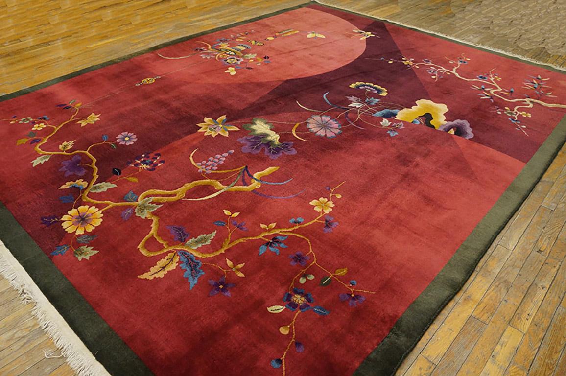 Early 20th Century 1920s Chinese Art Deco Carpet by Nichols Workshop ( 9' x 11'6