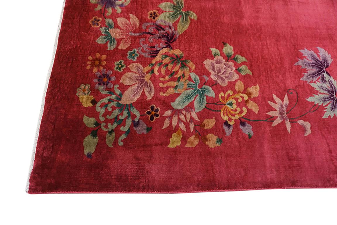 Hand-Knotted Chinese - Art Deco Rug 9'x11' For Sale