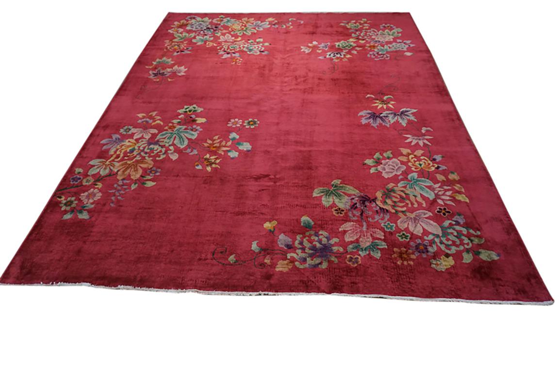 Early 20th Century Chinese - Art Deco Rug 9'x11' For Sale