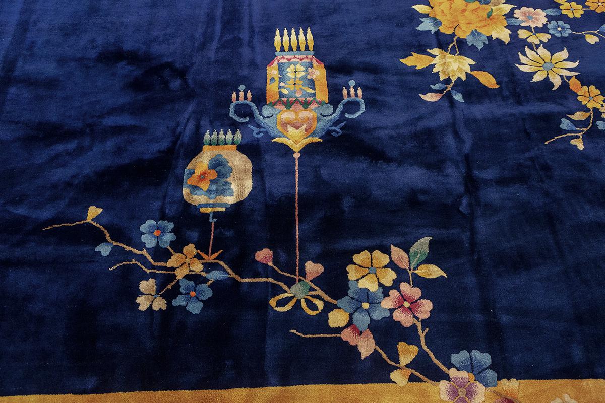 Wool Chinese Art Deco Rug by Walter Nichols For Sale