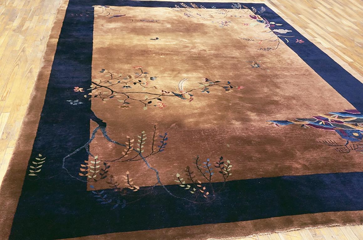 Hand-Knotted 1920s Chinese Art Deco Carpet ( 10' x 14'6