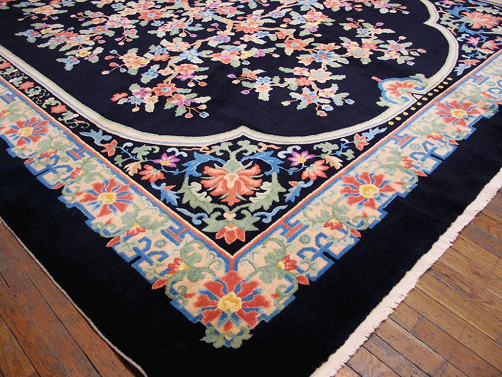 Hand-Knotted Chinese Art Deco Rug 9'0