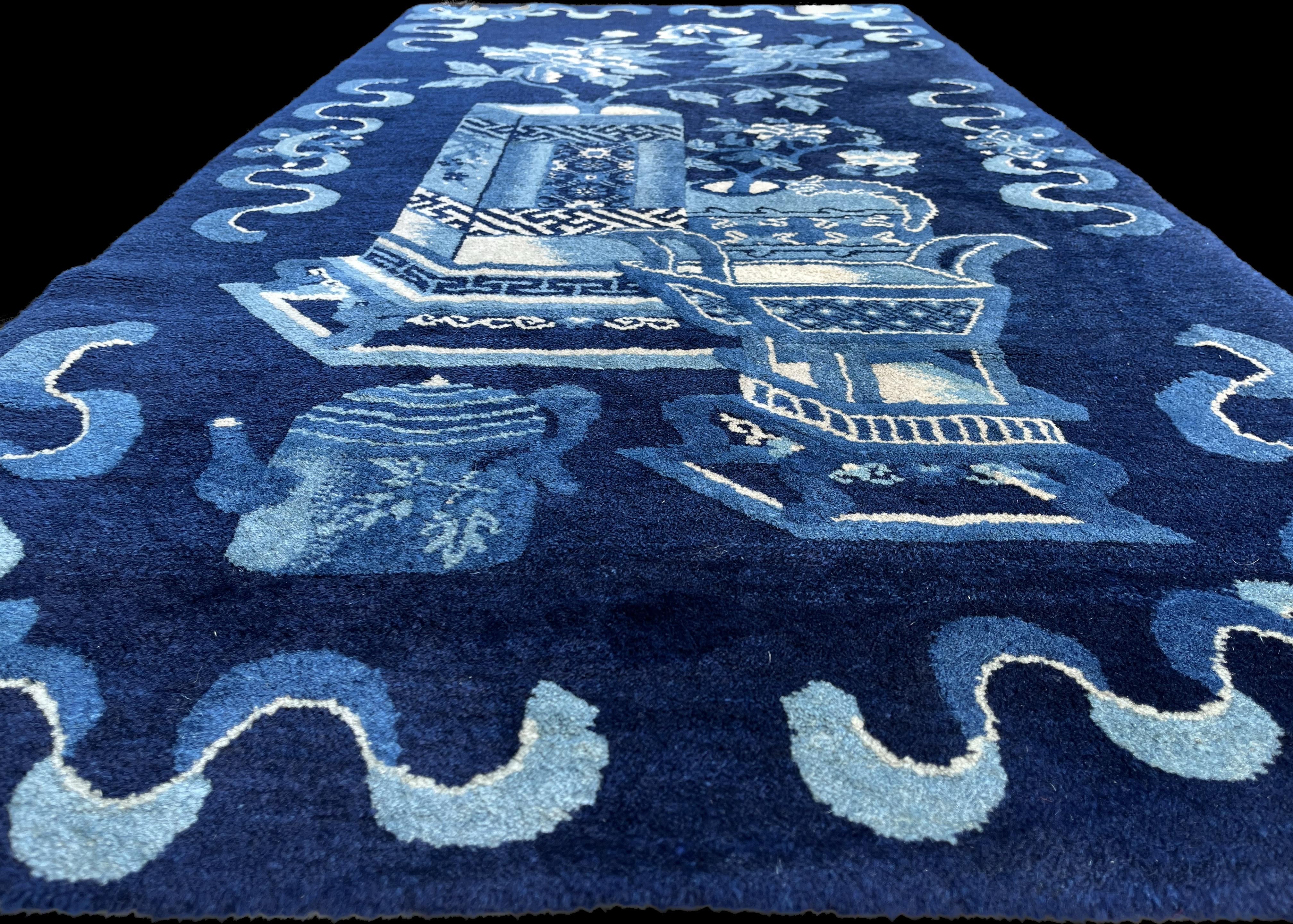Hand-Woven Chinese Art Deco Rug For Sale