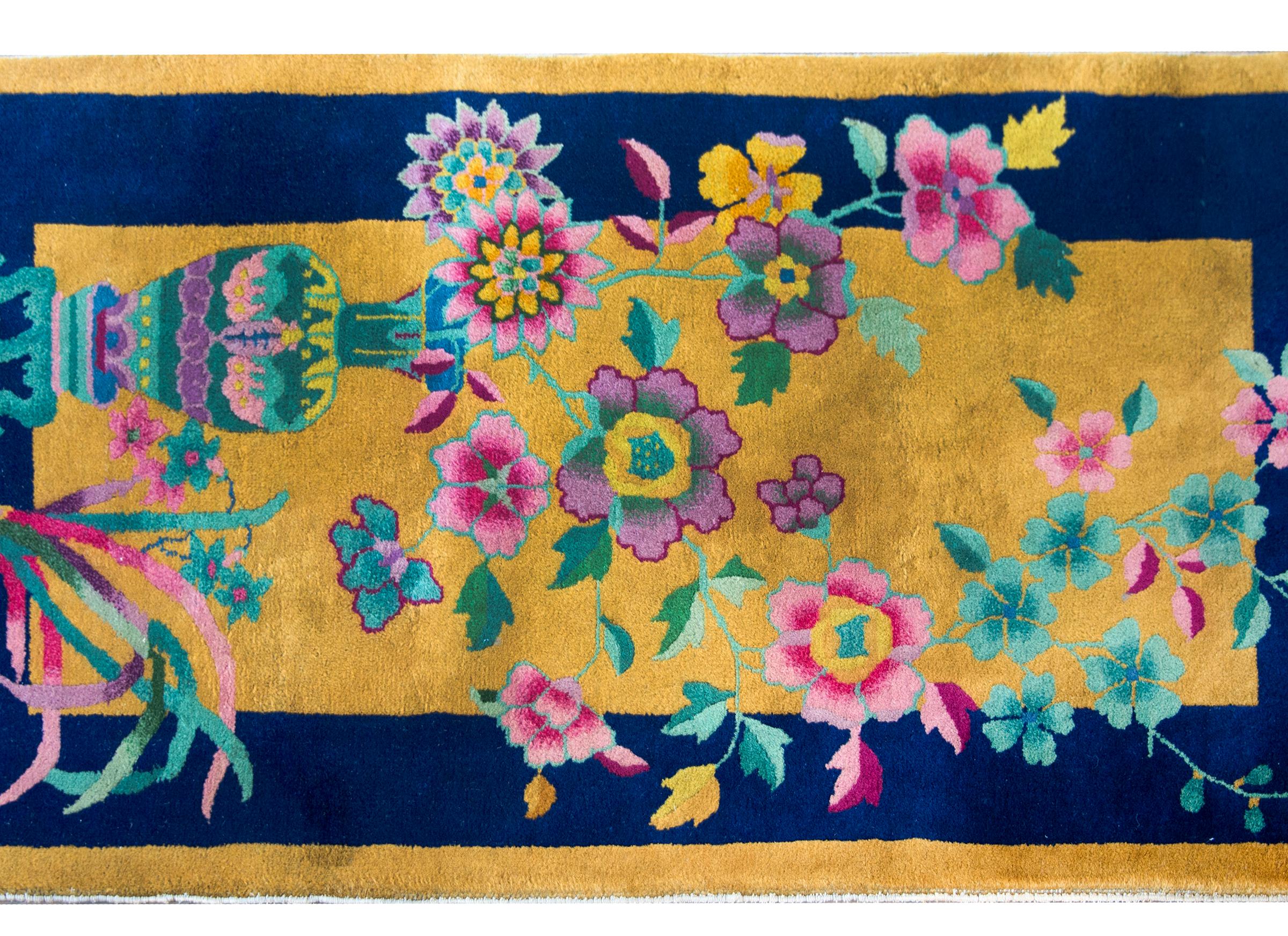 Hand-Knotted Chinese Art Deco Rug For Sale