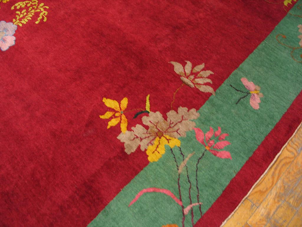 Mid-20th Century 1920s Chinese Art Deco Carpet ( 9' x 11'6