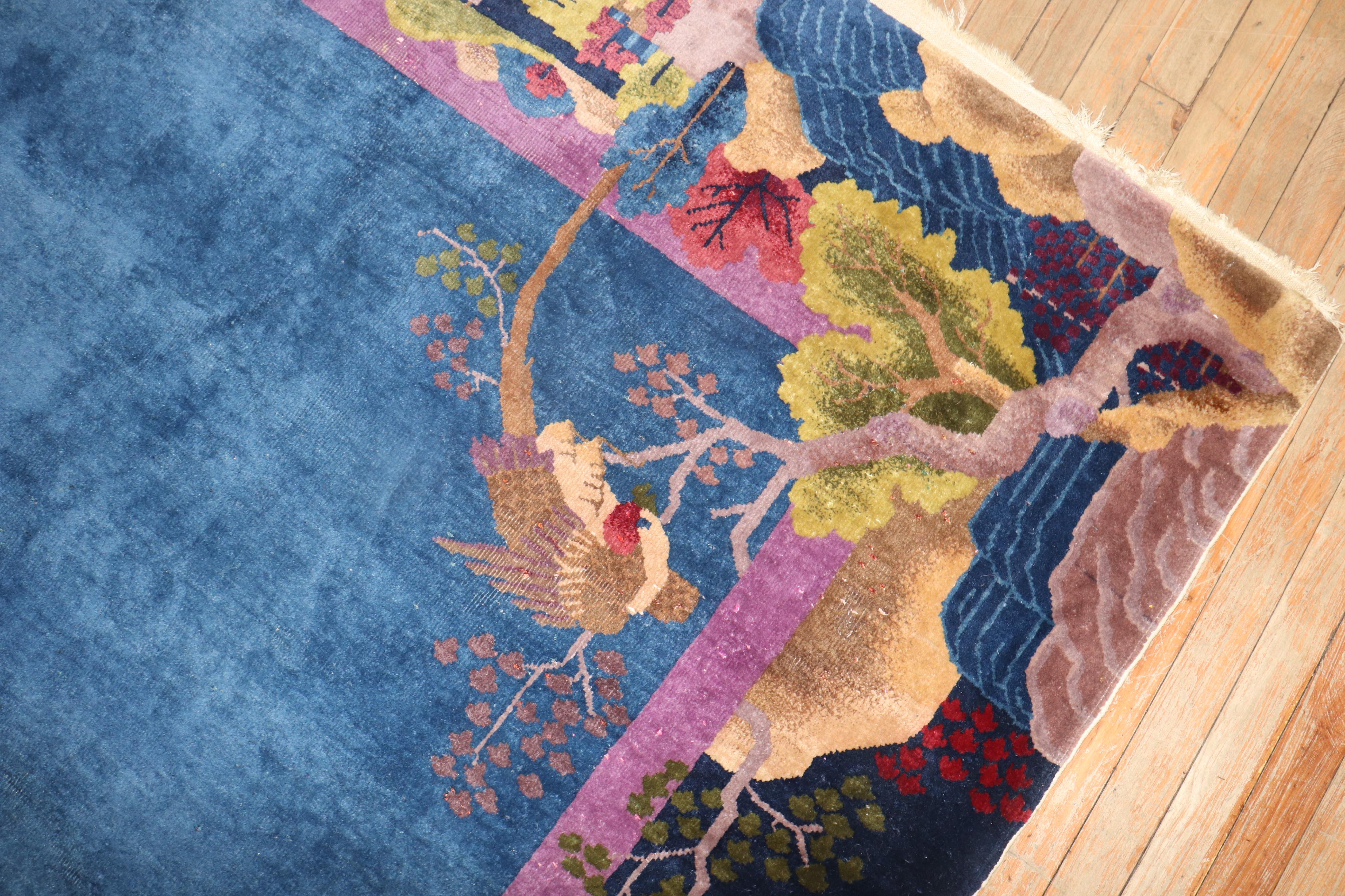 Chinese Art Deco Rug In Fair Condition For Sale In New York, NY