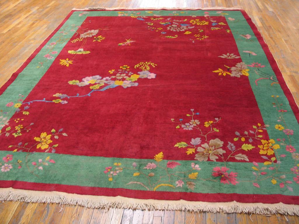 Wool 1920s Chinese Art Deco Carpet ( 9' x 11'6