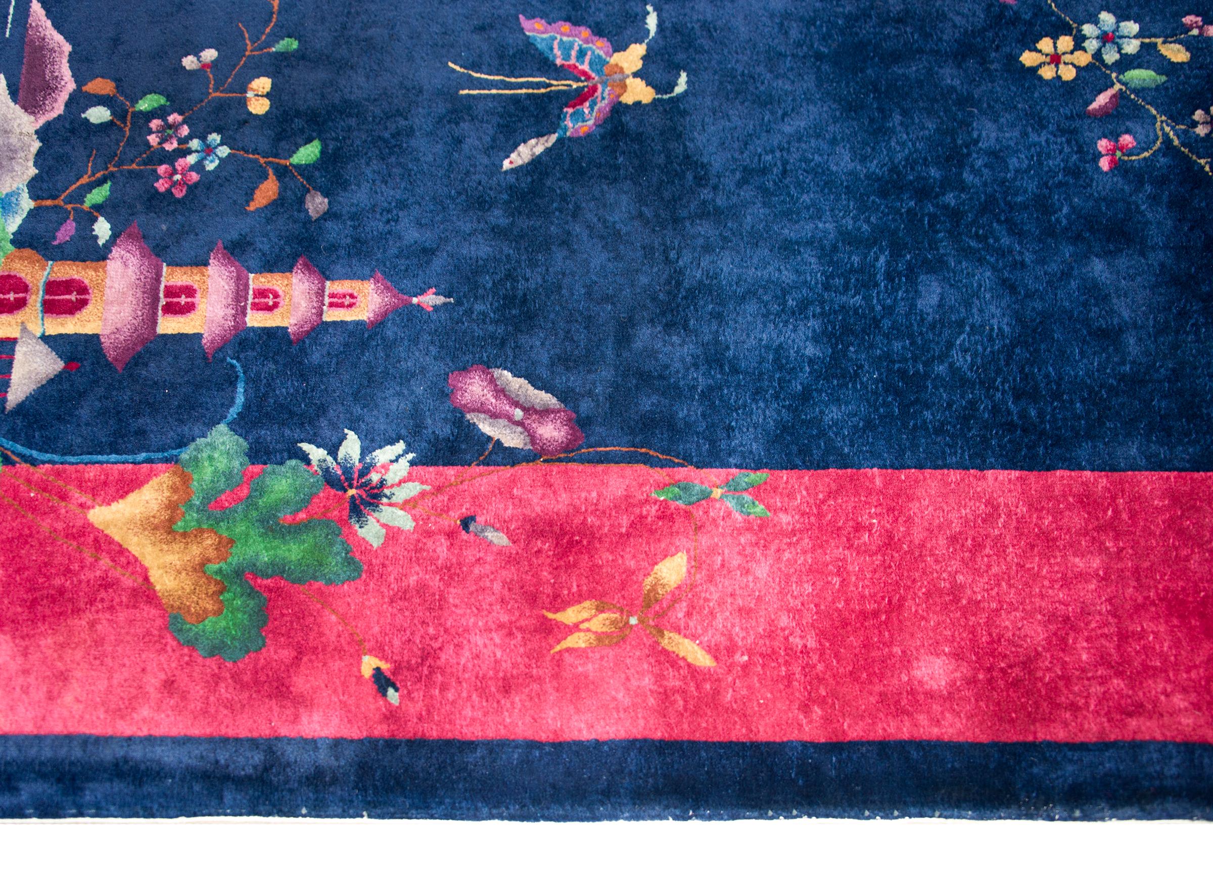 Wool Chinese Art Deco Rug For Sale