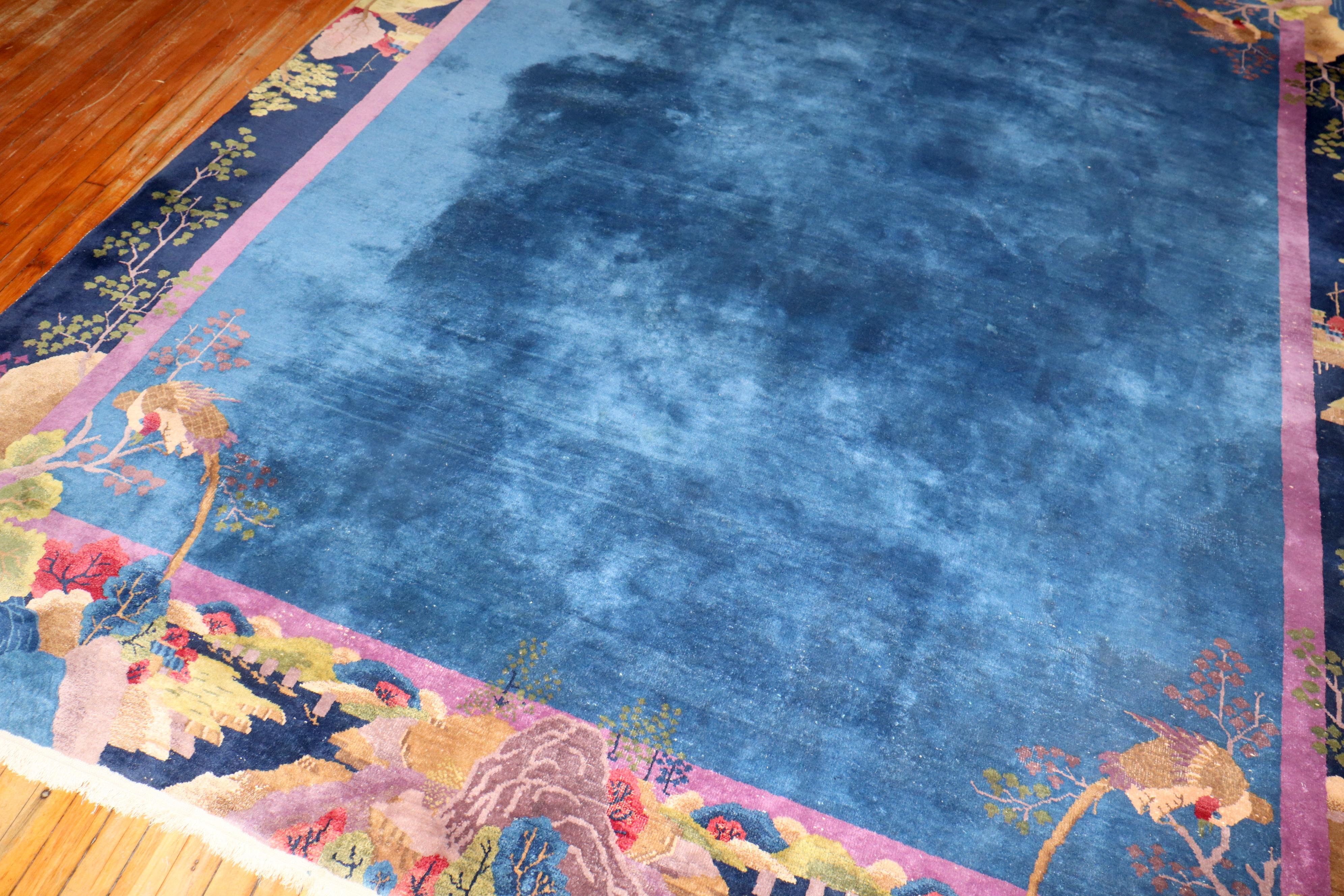 Wool Chinese Art Deco Rug For Sale