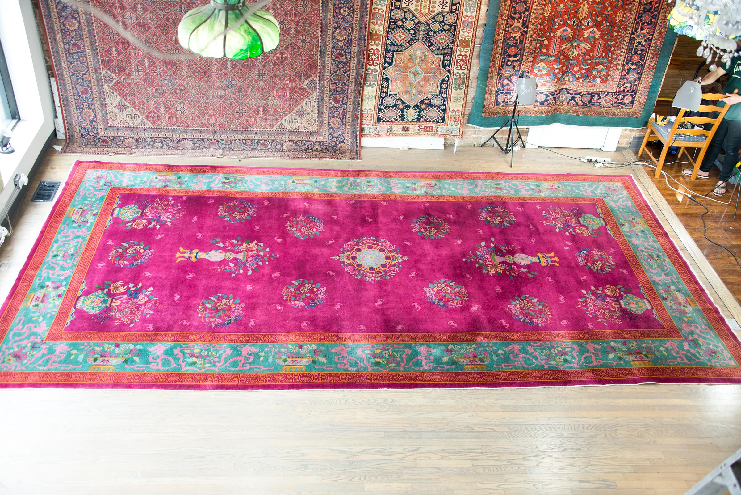 Tapis Art Déco chinois à grande échelle en vente 7