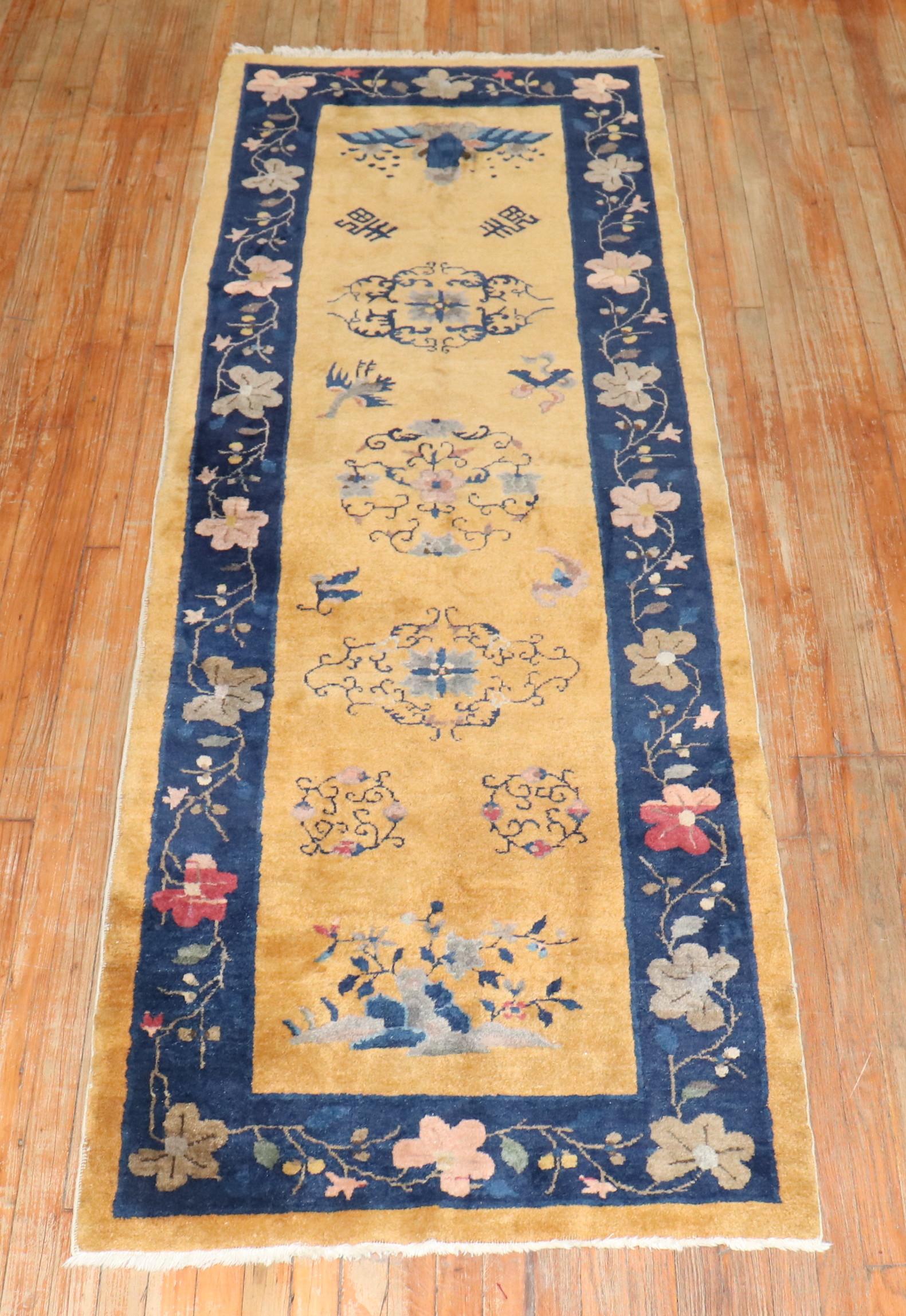 Chinoiserie Chinese Art Deco Runner For Sale