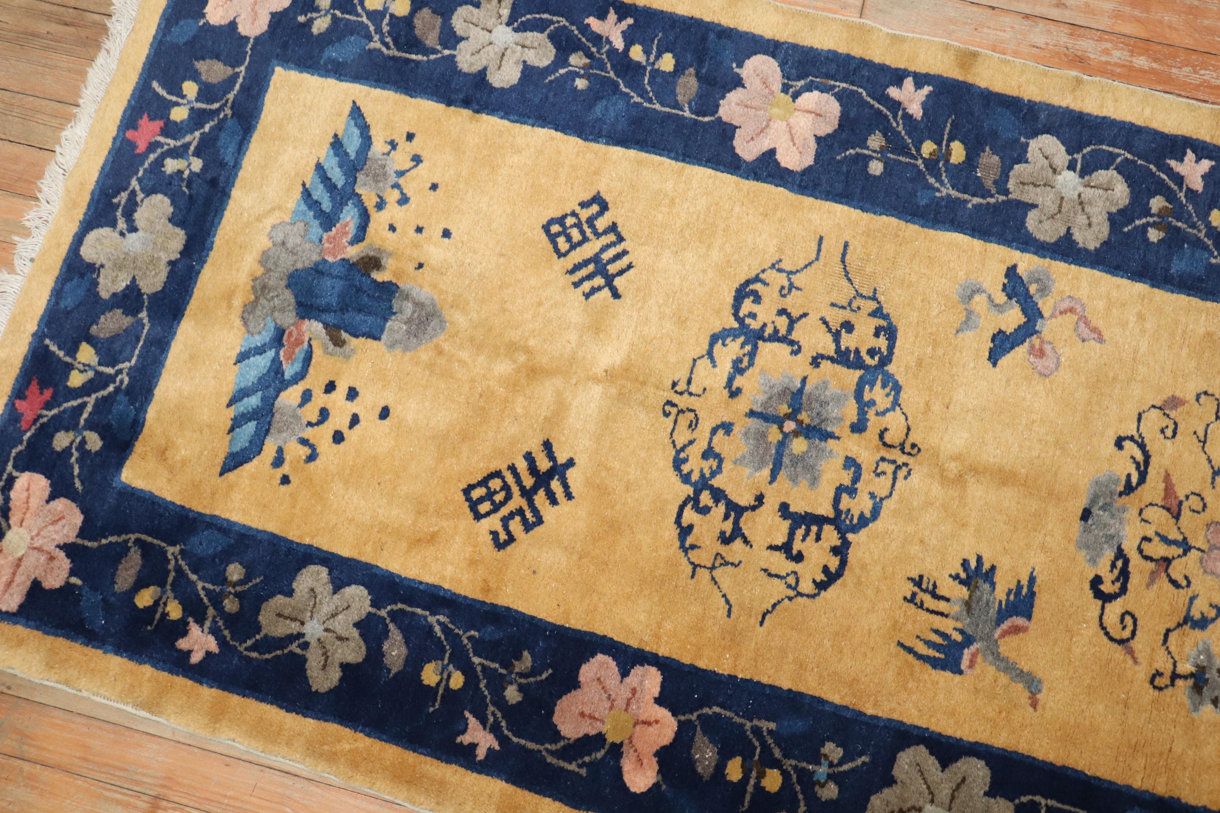 Wool Chinese Art Deco Runner For Sale