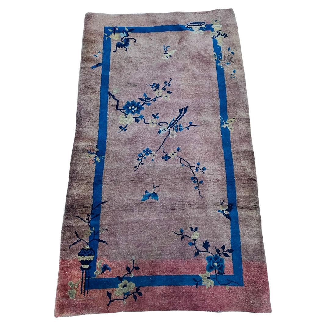 Chinese Art Deco Scatter Rug, circa 1920 For Sale