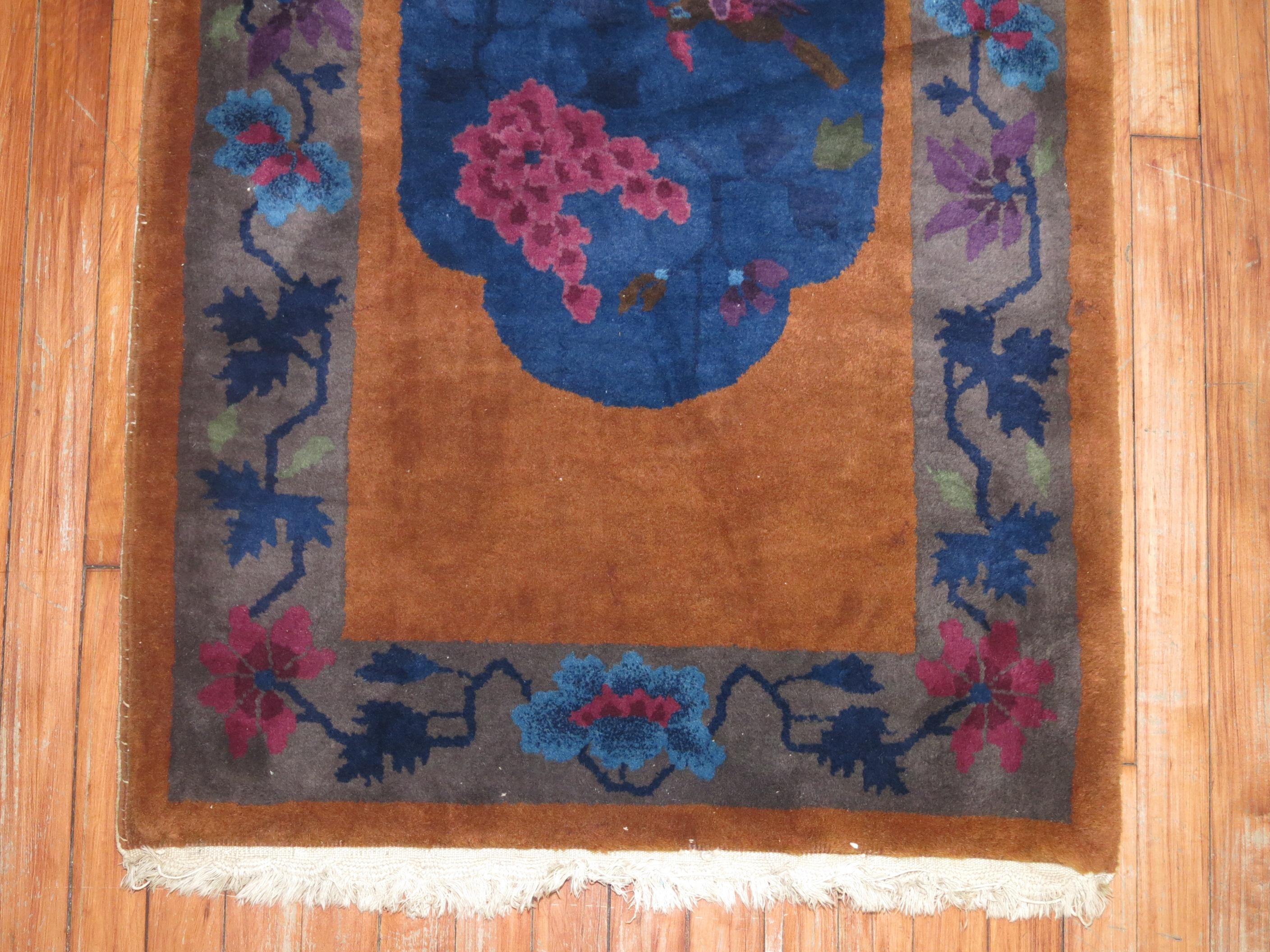 Hand-Woven Chinese Art Deco Scatter Rug