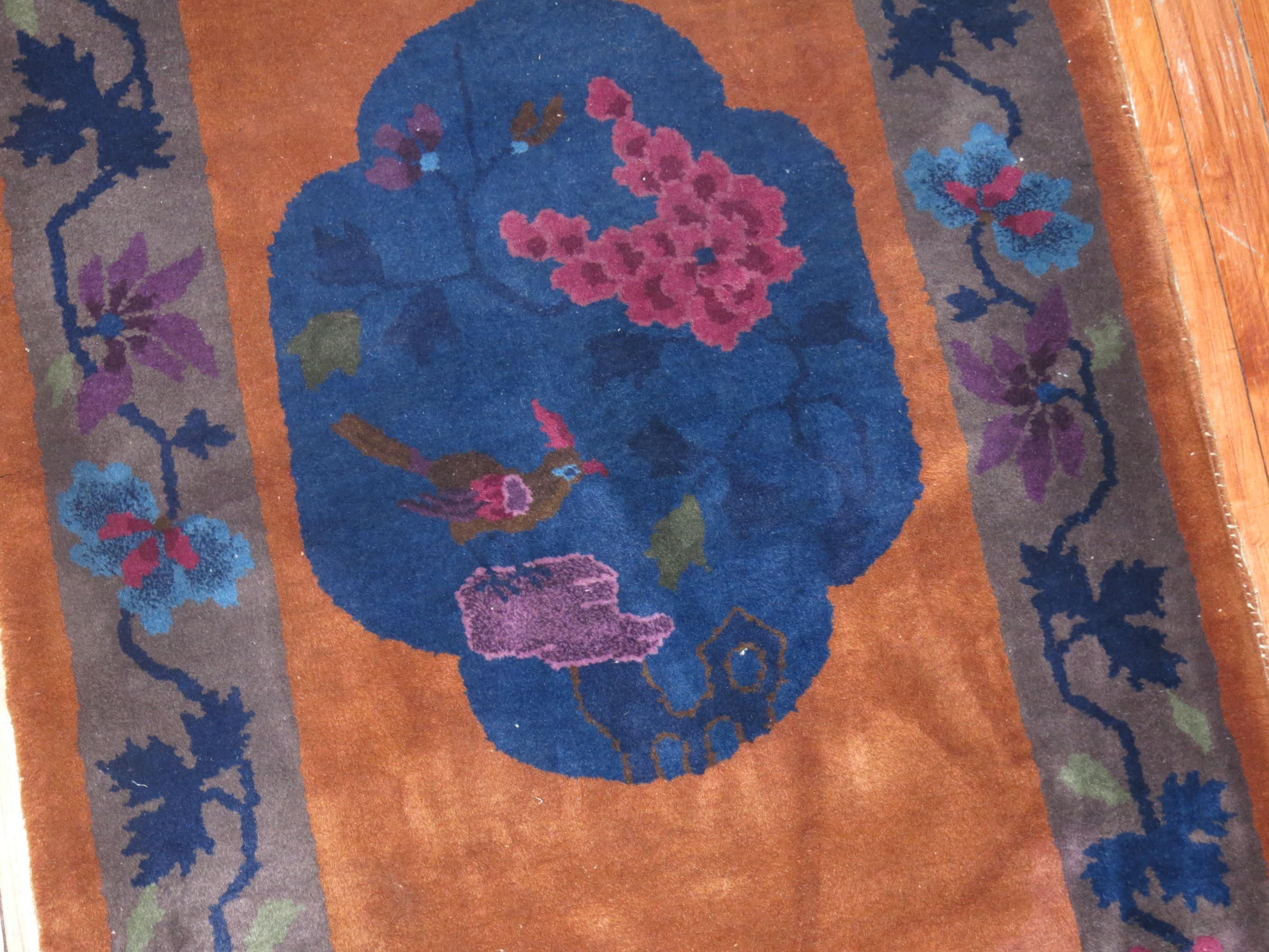 20th Century Chinese Art Deco Scatter Rug