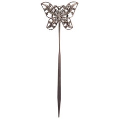 Antique Chinese Art Deco Silver Butterfly Hairpin