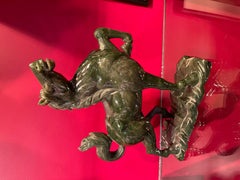 Chinese Art Deco Spinach-Green Jade Horse, Ca. 1920