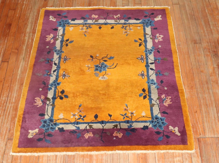 Chinese Art Deco Square Rug For Sale at 1stDibs