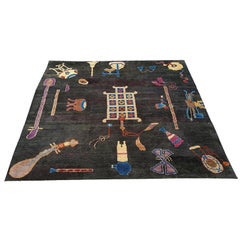 Antique Chinese Art Deco Square 5
8"x6
0"