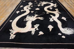 Chinese Art Deco Style Carpet with Dragons ( 9'x 12' - 275 x 365 )
