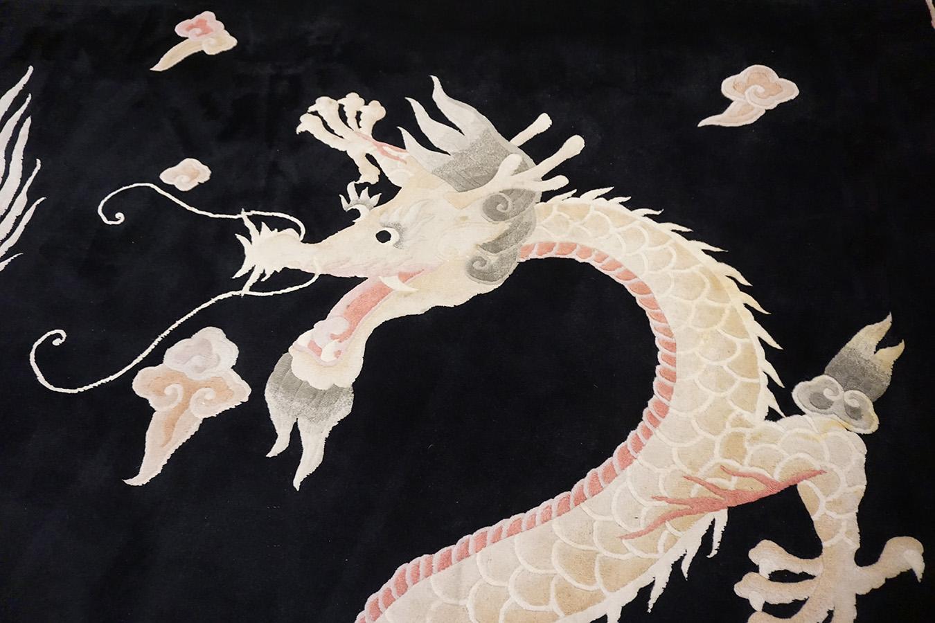 Chinese Art Deco Style Carpet with Dragons ( 9'x 12' - 275 x 365 ) en vente 1