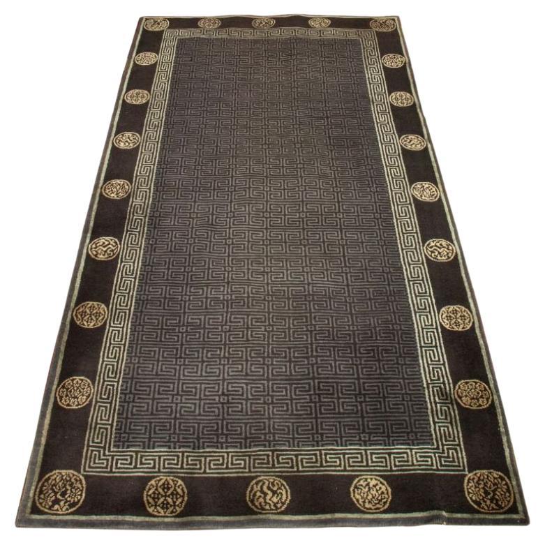 Chinese Art Deco Style Geometric Rug 9' x 4.4' For Sale