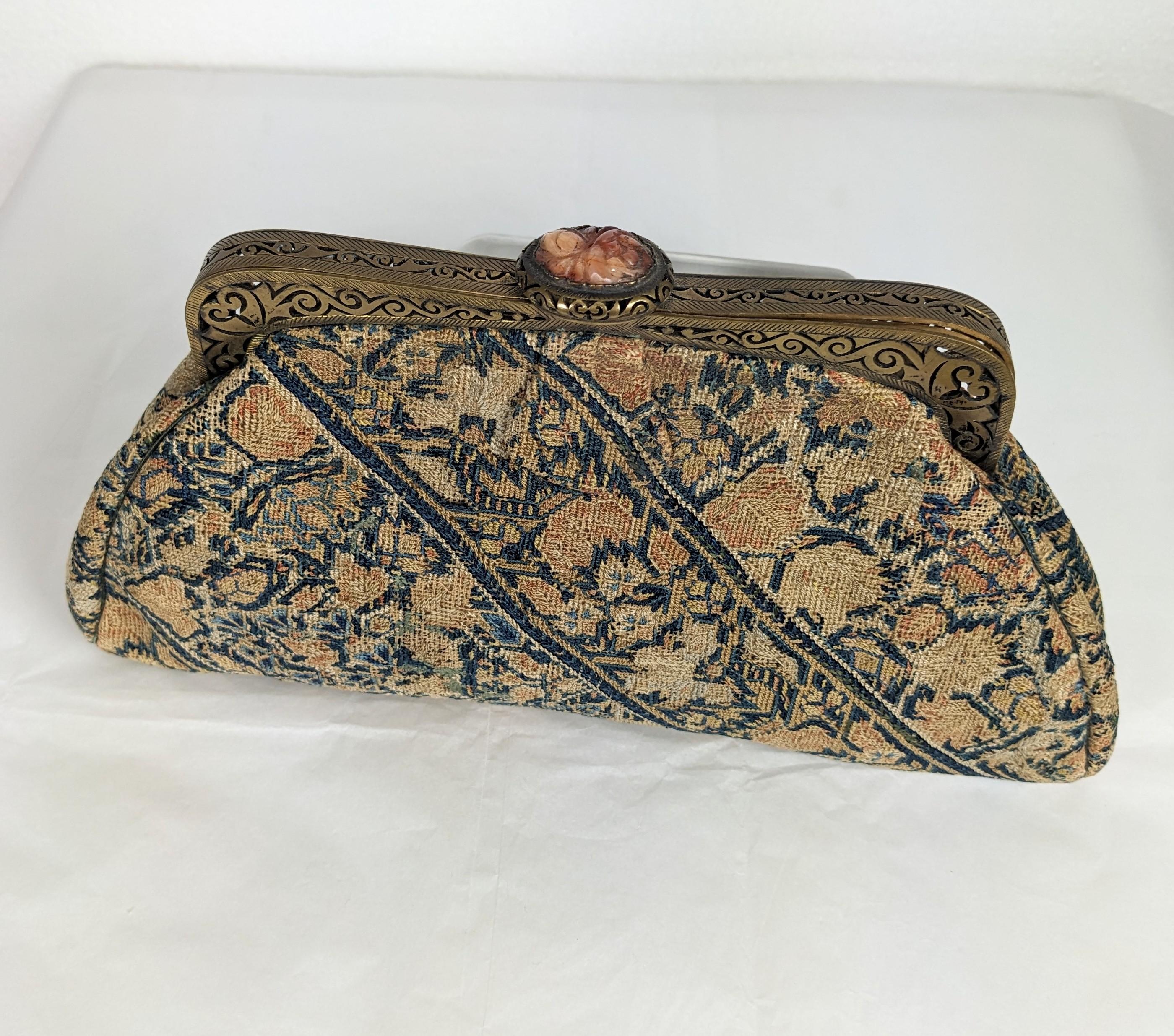 Chinese Art Deco Tapestry Clutch For Sale 1