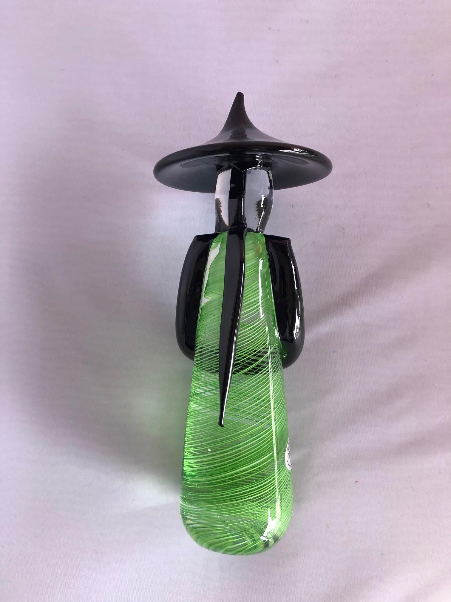 20ième siècle Figurine en verre d'art chinois de Dino Rosin pour Murano Glass en vente