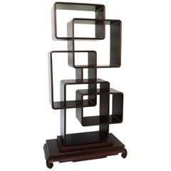 Etagère de collection/division de pièce en Wood Wood Zitan asymétrique chinois