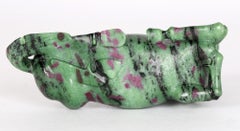Chinese Attributed Hard Stone Carving of a Recumbent Horse Signed S C Yip