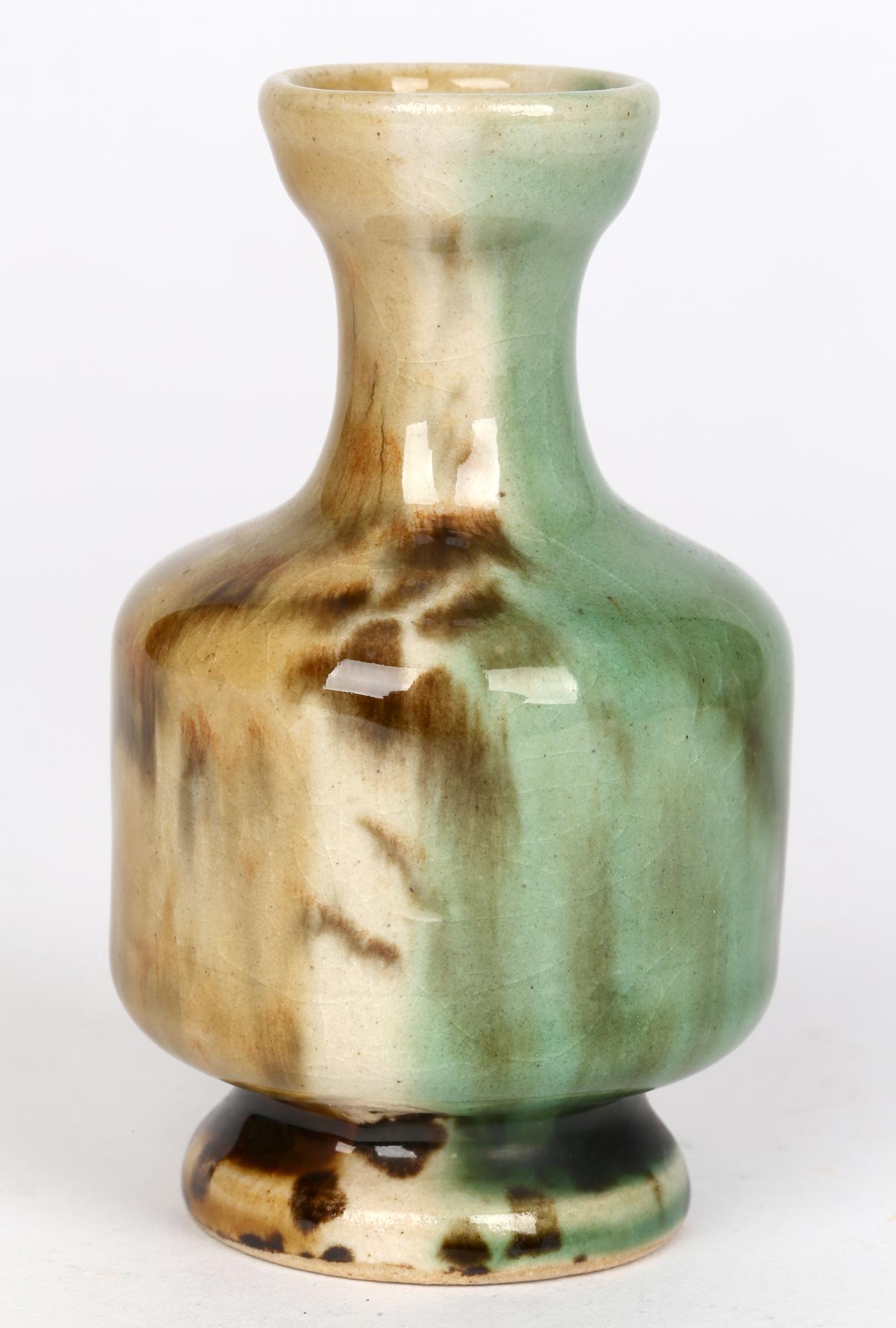 Chinese Attributed Miniature Hand Painted Streak Glazed Pottery Vase   In Good Condition For Sale In Bishop's Stortford, Hertfordshire