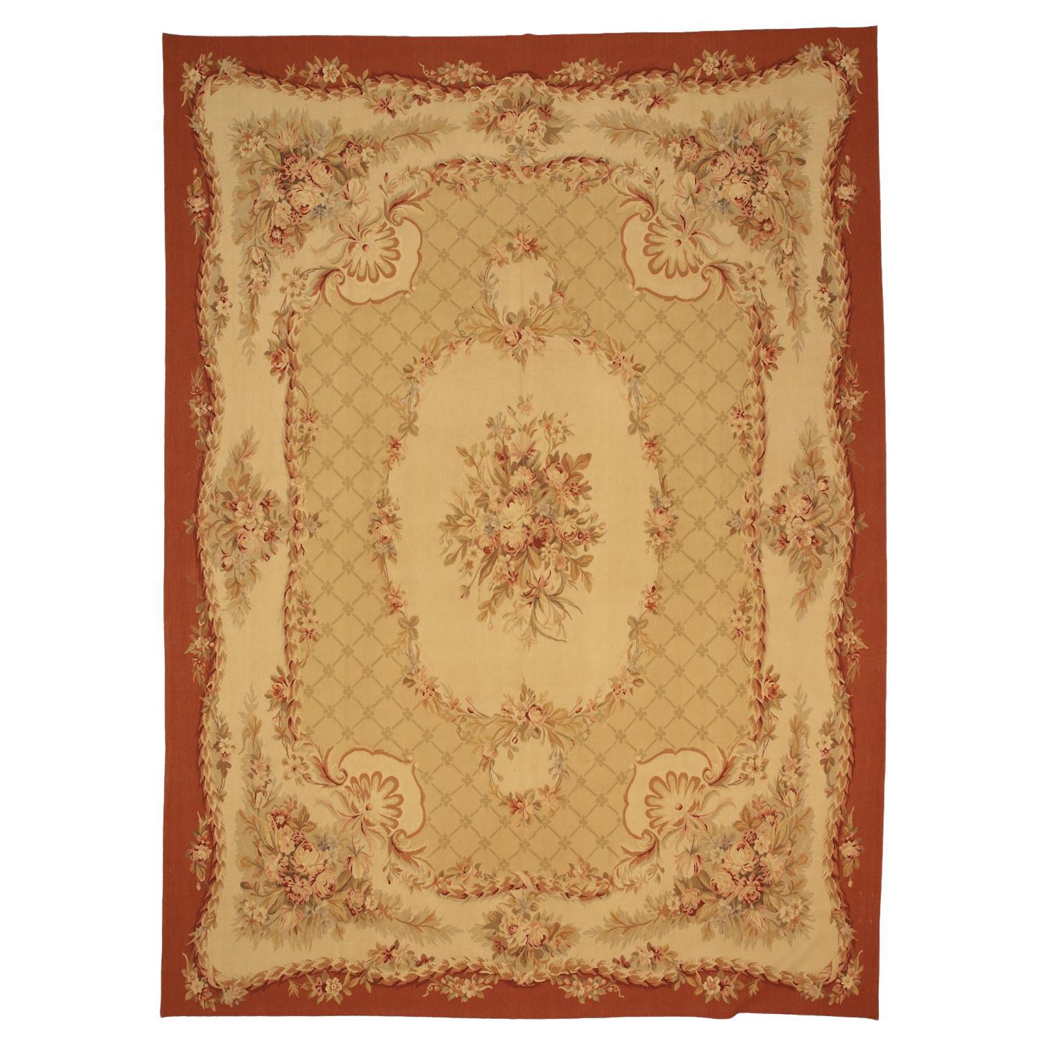 Aubusson Rug Flat-Weave Chinese
