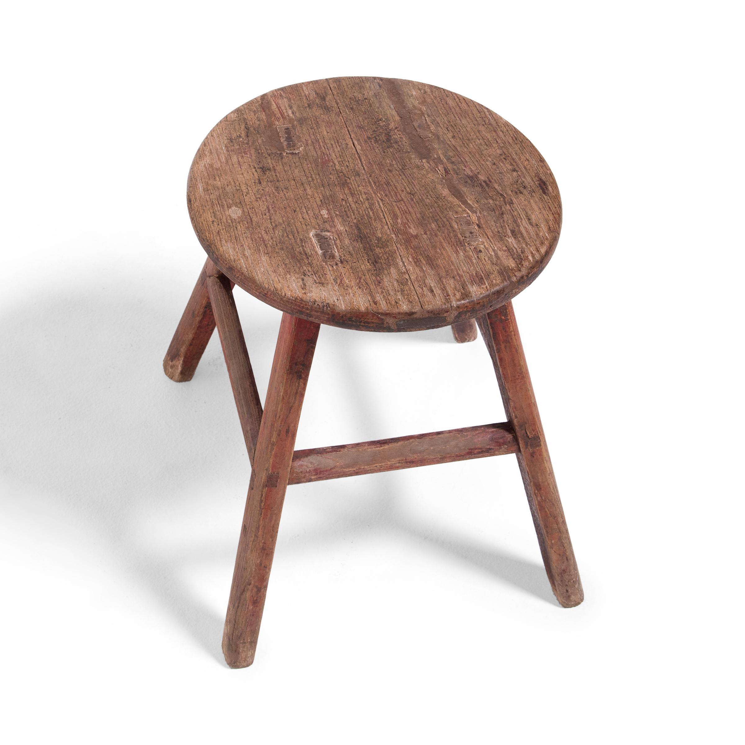 Rustic Chinese Autumn Moon Stool, c. 1900 For Sale