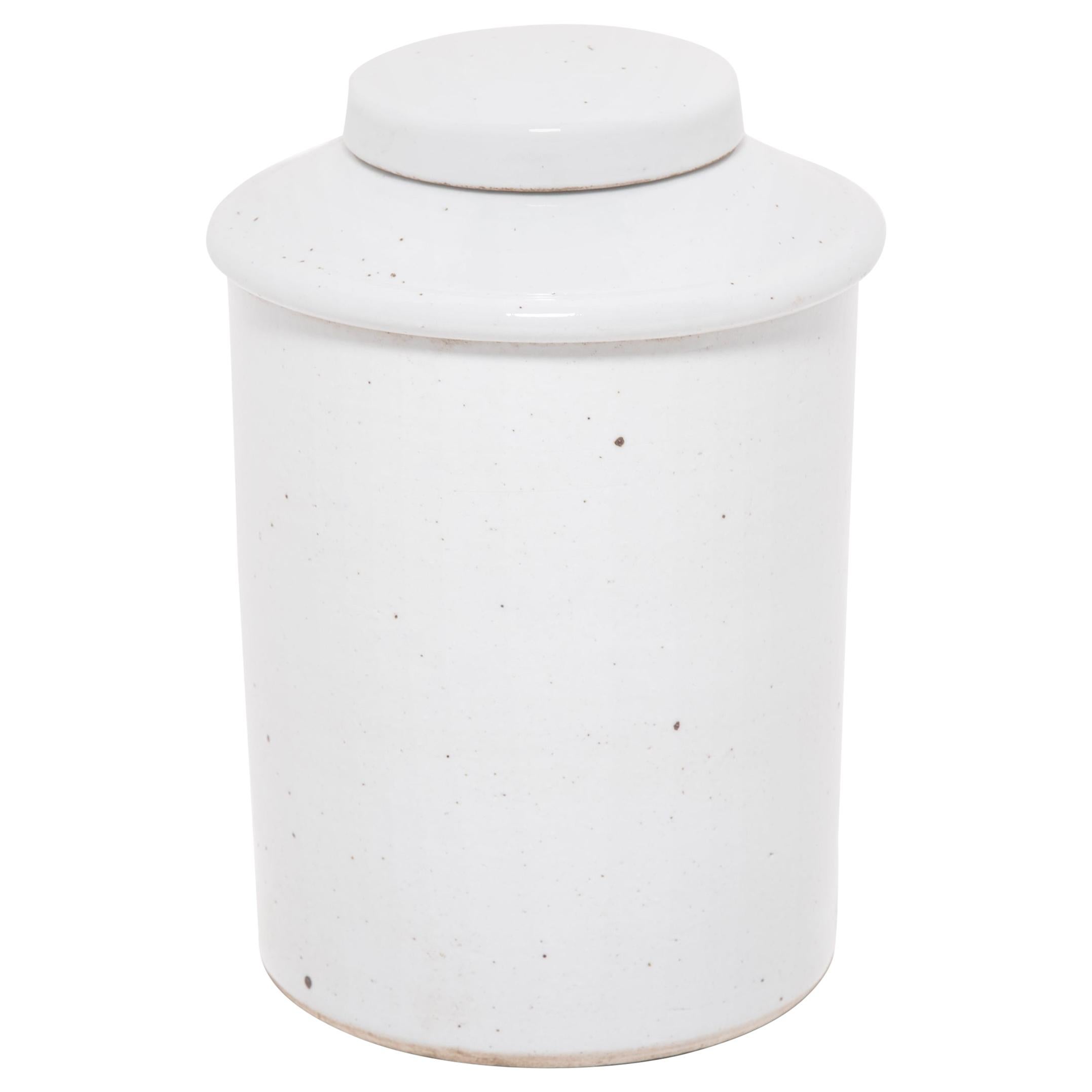 Chinese White Glazed Tea Leaf Jar For Sale