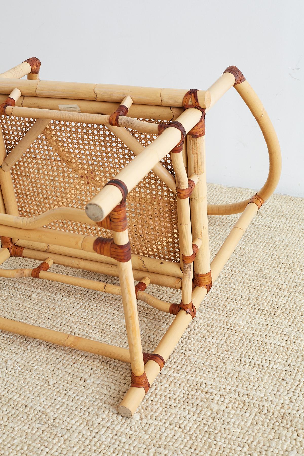 Chinese Bamboo and Cane Horseshoe Armchair 9