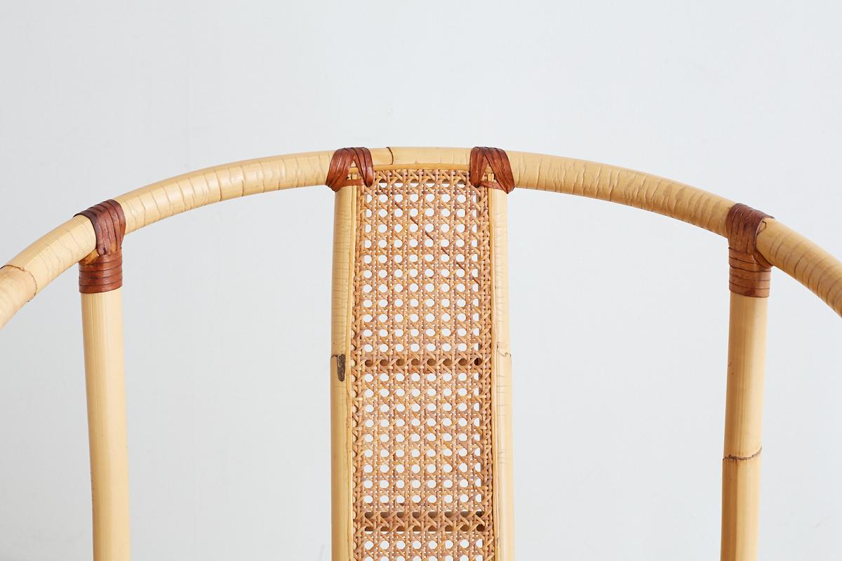Chinese Bamboo and Cane Horseshoe Armchair 1