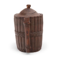 Chinese Bamboo Barrel-Form Teapot, c. 1900