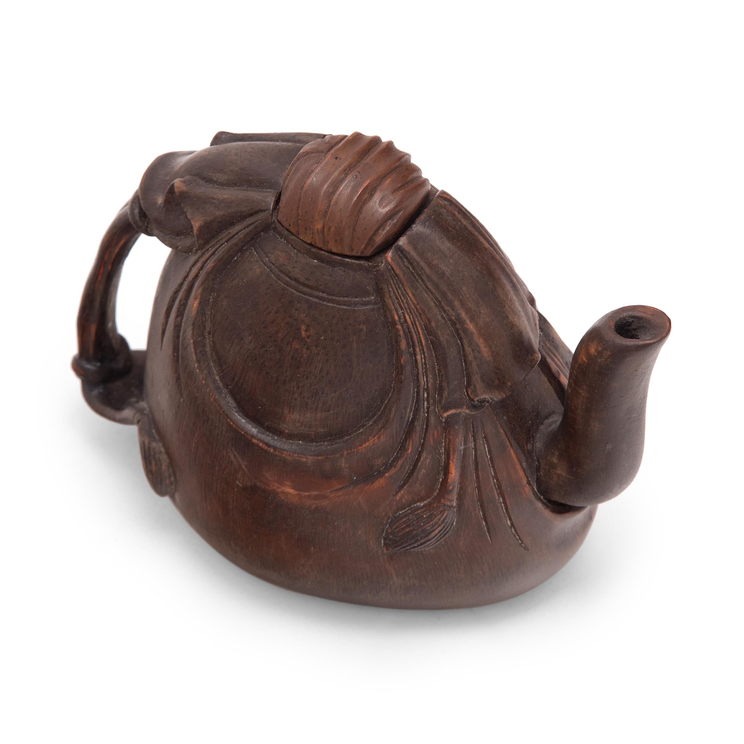Chinesische Teekanne aus Bambustuch, um 1900 (20. Jahrhundert) im Angebot